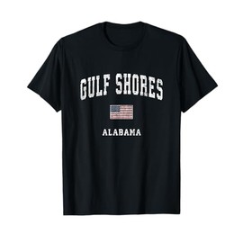 Gulf Shores Alabama AL Vintage American Flag Sports Design T-Shirt