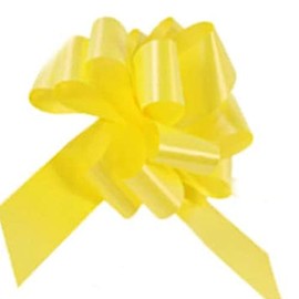 10 x 50mm Pull Bows - Large - Wedding Car Gift Wrap Decoration Floristry - 26 Colours (Yellow x 10)