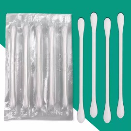 100팩 면봉 개별 포장 귀 메이크업용 이중 팁 종이 스틱 원형 끝 [White Cotton Swab 400pcs] 100 Packs Individually Wrapped Cotton Swabs Dual Tip Paper Stick Round Tip [White Cotton Swab 400pcs]