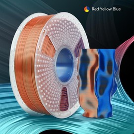 Dual-Color,Triple-Color,Four-Color 1KG/3KG Bundle/6KG Bundle 1.75mm SILK Filament Bundle Compatible with 99% 3D printers:_Tri-Color | Red+Yellow+Blue