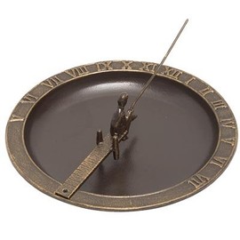 Whitehall Aluminum Fisherboy Sundial Bird Bath, French Bronze