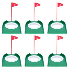 6 Pcs Golf Putting Practice Cup Hole Training Aids, Golf Putting Cups with Flags, Golfs Accessories Training Putters with Plastic Flag for Adult Green Office Garage Yard Indoor Outdoor Practice