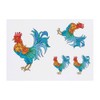 4 x 'Colourful Rooster' Temporary Tattoos - Water Resistant, Skin-Safe,