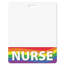 NURSE Rainbow Badge Buddy (Horizontal Oversized) - Double Sided Backer Card - Durable and Water Resistant Great for Nurses in Schools, Hospitals, Correctional Facilities