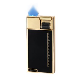 LYPOBALA Torch Lighter, Cool Butane Torch Lighter, Flat Jet Flame Refillable Butane Lighters, Unique Slim Pocket Lighter with Visible Window, Windproof Adjustable Fancy Lighters, Novelty Gifts for Men