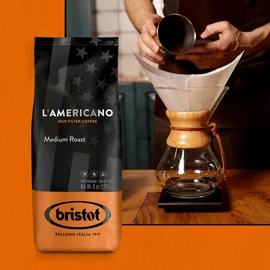 Bristot L‘americano Filter Coffee | Medium Roast Ground Filter Coffee | For Pour-over/French Press/Drip Coffee | 8oz/226.8