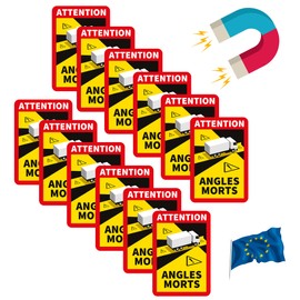 Blind Spot Sticker France - Angles Morts Magnet Motorhome and Bus - Magnetic Sign Car 17 x 25 cm - Motorhome Sticker Warning Sign - Lorry Motorhome and Bus Magnetic Signs Car
