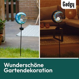 Gadgy Solar Garden Stake Garden Decoration Outdoor - Solar Plug for Outdoor Garden as Garden Light - Solar Lamp Moon - Solar Garden Light - Solar Lights for Outdoor Decoration Waterproof