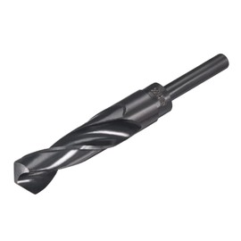 QUARKZMAN 1 Piece 1/2 Inch Shank 22 mm Drill High Speed Steel 9341 Reduced Shank Twist Drill Bit for Industrial Home Aluminium Metal Nitride Coated Black