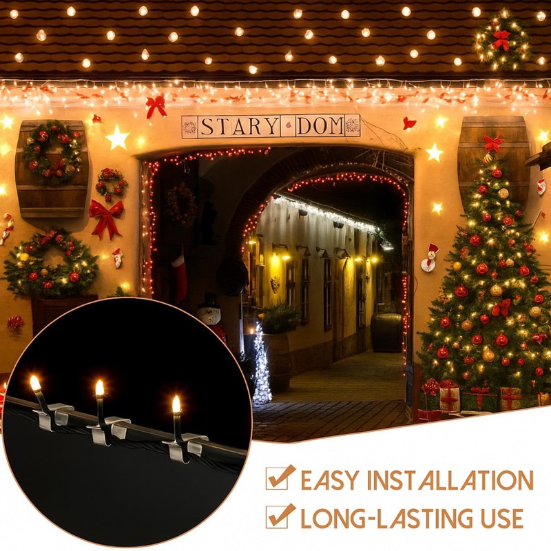 100 Pcs Lights Gutter Hook Clips for Hanging Outdoor Holiday