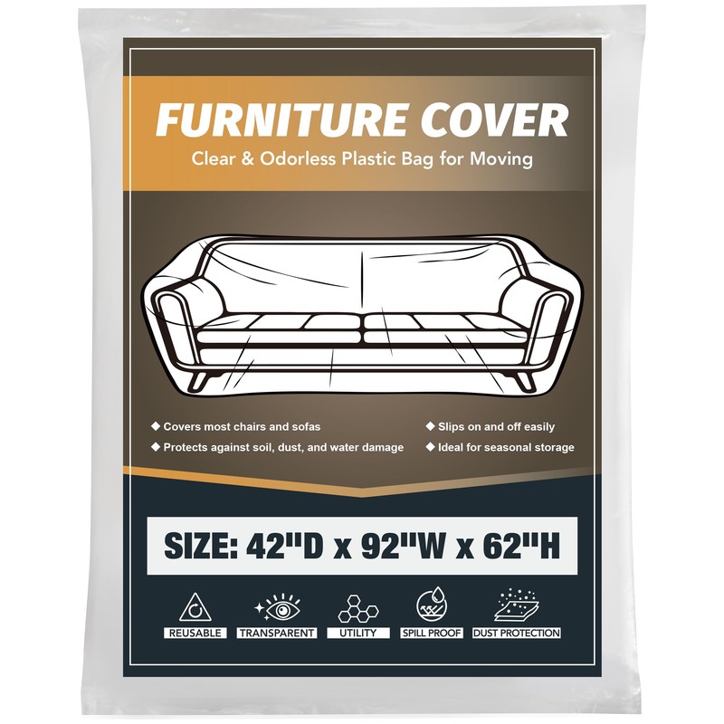 Vindafjord Clear Plastic Moving Sofa Couch Furniture Storage Covers