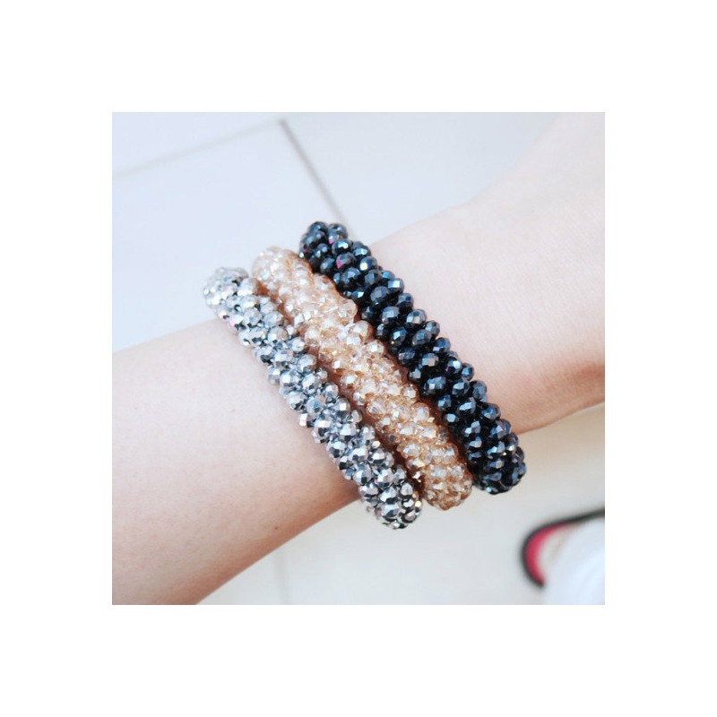 Crystal Cluster Bracelet and Ponytail Holder / Hair Tie /