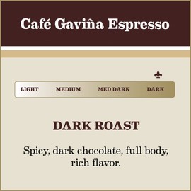 Café Gaviña Espresso Whole Bean Coffee, Dark Roast, Bold Body and Chocolate Notes, 32 oz Bag