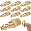 10Pcs Heavy Duty Brass 1/4-Inch NPT Air Hose Quick Plug