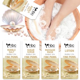 Kit de pedicura para remojo de pies: sal de burbujas, exfoliante de azúcar, mascarilla de masaje, loción de masaje en una caja, 4 pasos