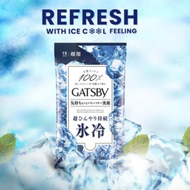 Mandam GATSBY Facial Paper Ice Type (15 Sheets) for Men Face Wash Sheets