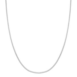 Kooljewelry 14k White Gold 1 mm Hollow Box Chain Necklace (18 inch), White Gold