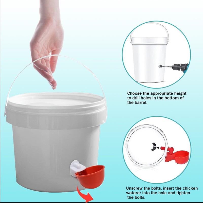 FISH DRAGATE 5 pcs automatic chicken water dispenser,pipette,with 1 hole