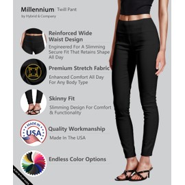 HyBrid & Company Women Super Comfy Stretch Pull-on Business Millennium Pants Large Black