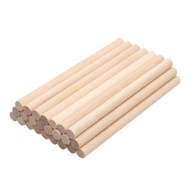 Coadura 25 Pcs Wooden Dowel Rods - 3/8 x 6 Inch Unfinished Hardwood Sticks,Dowel Rods Wood Sticks for Craft and DIY, Macrame Dowel,Wooden Poles