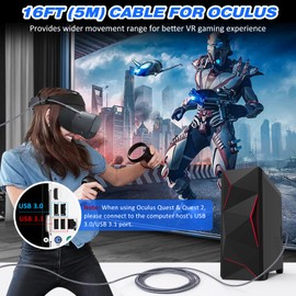 DUOSI Link Cable for Oculus Quest 2, 16FT USB 3.2 Gen 1 to Type C Link Cable Compatible with Quest 2 Accessories, High Speed Data Transfer and Fast Charging for Oculus VR Headset and Gaming PC