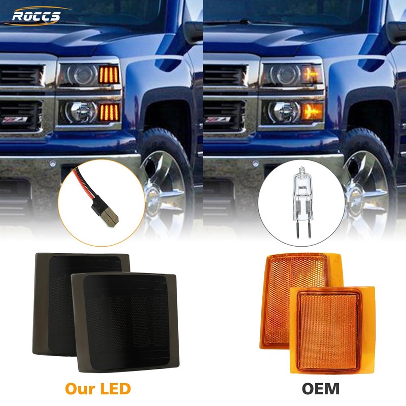 4PCS LED Side Marker Fender Lights for 1994-1998 Chevy C/K