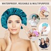 Shower Caps for Women, 4 PCS Elastic and Reusable Bath