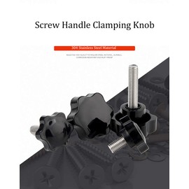 NACX perilla de sujeción de rosca M6 x 10 mm, tornillo de pulgar, perilla de mano de estrella para maquinaria, 15 unidades