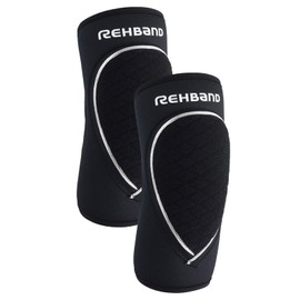 Rehband Elbow Pads, Black, Neoprene Elbow Protection, Handball & Volleyball, Unisex, Colour: Black, 1 Pair, Size: M