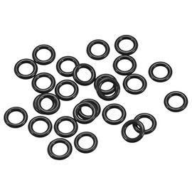 sourcing map Fluorine Rubber O Rings, 5mm OD, 3mm Inner Diameter, 1mm Width, Seal Gasket Black 25Pcs