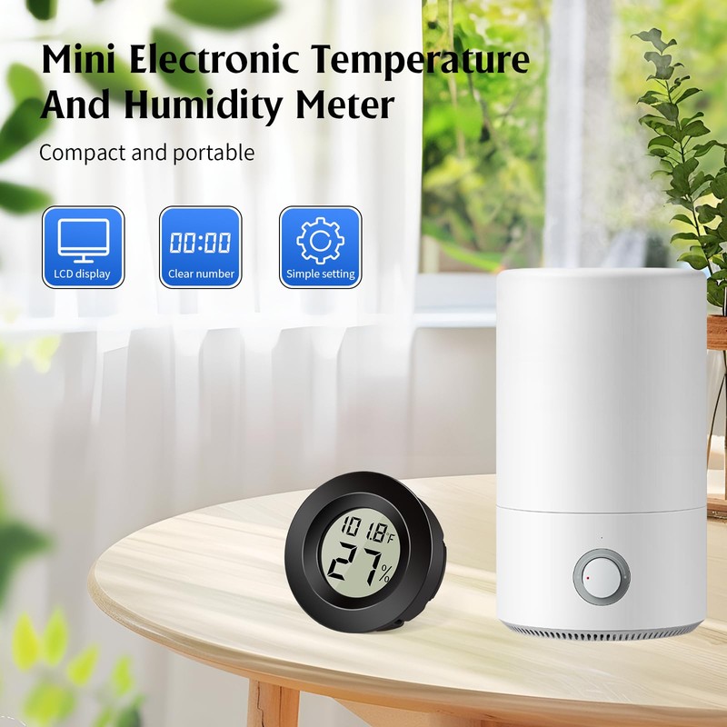 Mini Digital Hygrometer Thermometer Set of 4 - Precise Temperature