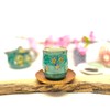 Kutani [Tea Cup] Large Green Cherry Blossom Heart Back Painting