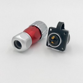 CNLINKO 2 Pin Power Industrial Circular Connector, Male Plug & Female Panel Mount Receptacles Socket Jack, Outdoor Waterproof IP67, AC DC, Zinc Alloy Metal Case Heavy Duty