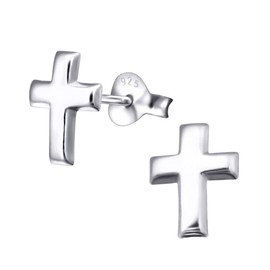Laimons – Stud Earrings – 925 Sterling Silver – Women – Crosses – Matte