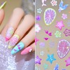 5D Embossed Beach Nail Stickers Self-Adhesive Summer Nail Art Stickers