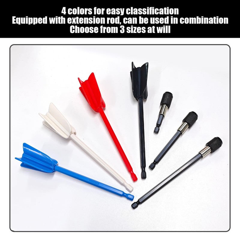 4 Piece Paint Mixing Paddle and 3 Piece Stirrer Extension