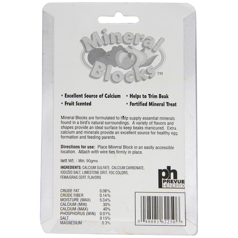 Prevue Pet Products Fruit Bird Mineral Blocks Assorted Styles and