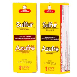 Grisi Sulfur Ointment, Ointment with 10% Sulfur, Assists You in Treating Pimples, Blackheads or Blemishes, Acne Treatment,2-Pack of 0.70 Oz, Tubes.