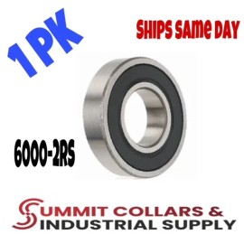 SUMMIT COLLARS 6000-2RS C3 EMQ Premium Rubber Sealed Ball Bearing, 10x26x8, 6000RS (1 QTY)