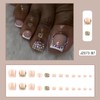 Press on Toenails French Tip Fake Toe Nails Short Square