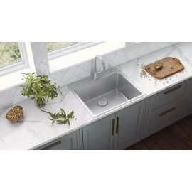 Ruvati 25"x22" Drop-in Topmount 16 Gauge Single Bowl Kitchen Sink- RVM5025