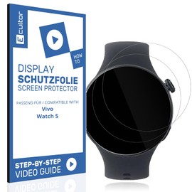 Ecultor 2x Schutzfolie 3D Matt kompatibel mit Vivo Watch 5, Flexibel, 100% Abdeckung, Fingerprint Kompatibel, Made in Germany, Full Cover