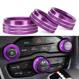 Auprite - Fundas de mando de control climático para accesorios Challenger 2015-2023 2024, para Dodge Charger 2015-2023 2024, para Dodge Chrysler 300/300s 2015-2024, kit de 3 piezas (morado)
