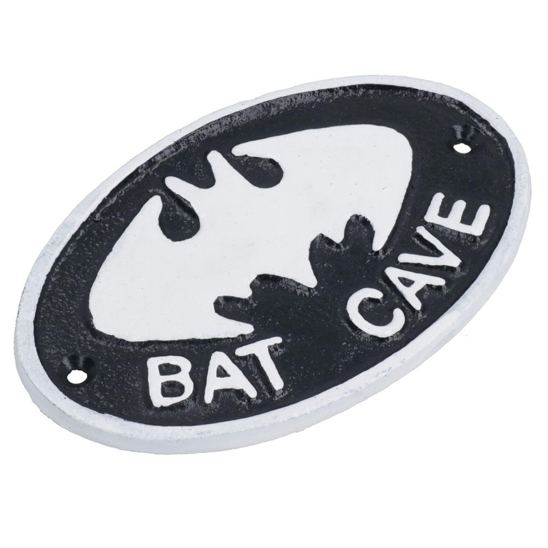 AB Tools Bat Cave Cast Iron Sign Plaque Door Wall