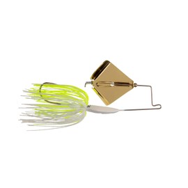 Buckeye Lures Buzzerk Fishing Buzzbait - Head-Knocking Design for Explosive Strikes Skirts & Forage-Mimicking Colors - 3/8 oz, White & Chartreuse w/Gold Blade