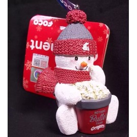 FOCO Resin WSU Cougars Snowman with popcorn tub Christmas team ornament NEW 2022