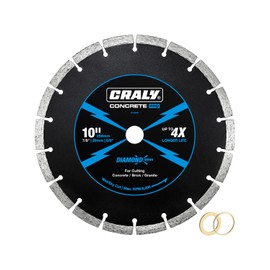 CRALY 10 Inch Segmented Diamond Blade, 7/8 in Arbor, 10'' General Purpose Diamond Stone Blade for Angle Grinder, Mitre Saw & Tile Saw, for Cutting Paver, Masonry, Concrete, Brick, Block, Marble