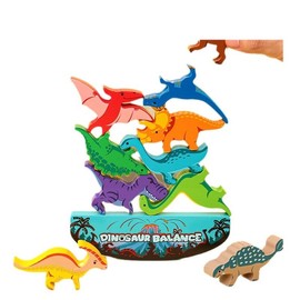 Tangdudu Children's Wooden Toy Montessori Toy from 3 4 5 6 Years Balancing Stacking Toy Motor Skills Toy Birthday Christmas Easter Gift for Girls Boys (Dinosaur)