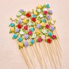 100 Counts Rose Flower Cocktail Picks 4.7 Inch Multicolor Cute
