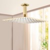 DEOLER Brushed Gold Shower Arm with Flange, Square, 4 Inch,